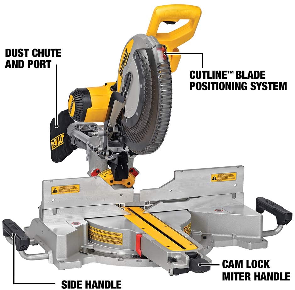 DEWALT DWS780 12 Sliding Compound Miter Saw Plus DWX723-XE 3.8m Extendable Stand Two Piece Bundle